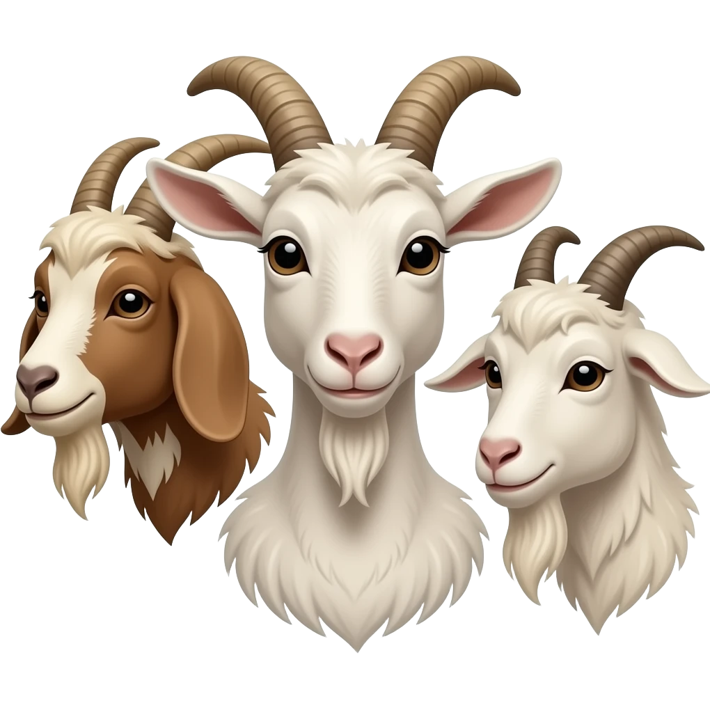 Three goats heads emoji