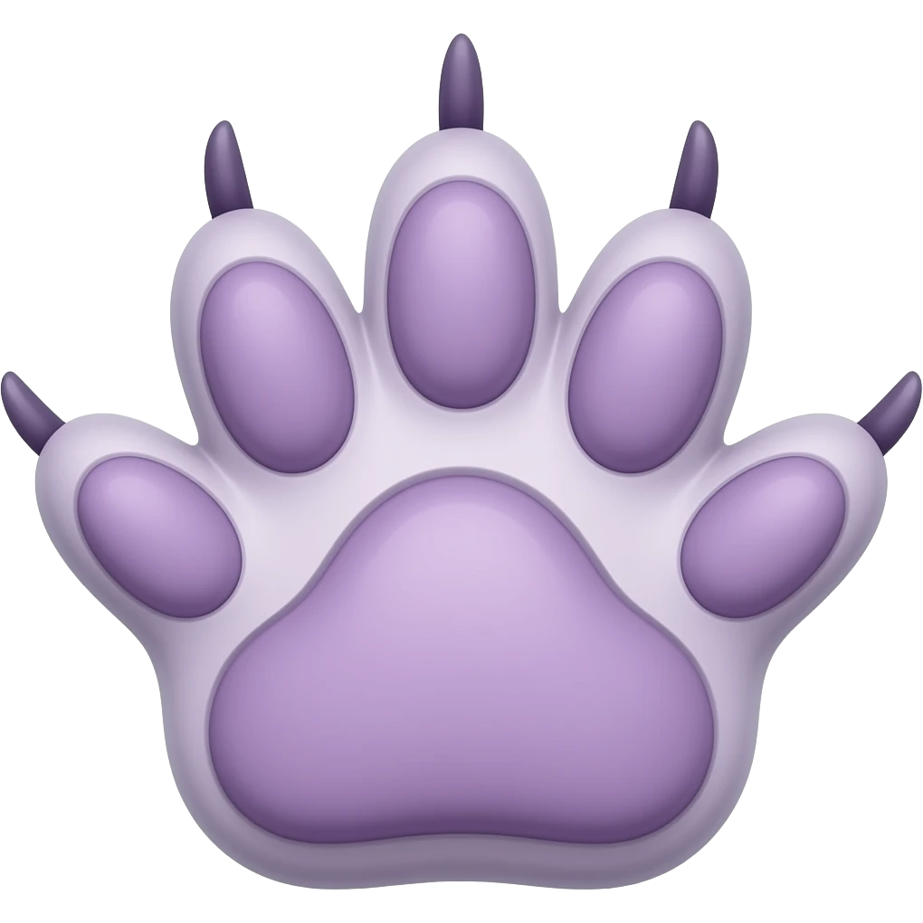 лапка котика лавандовая с нрогтиками красиво emoji