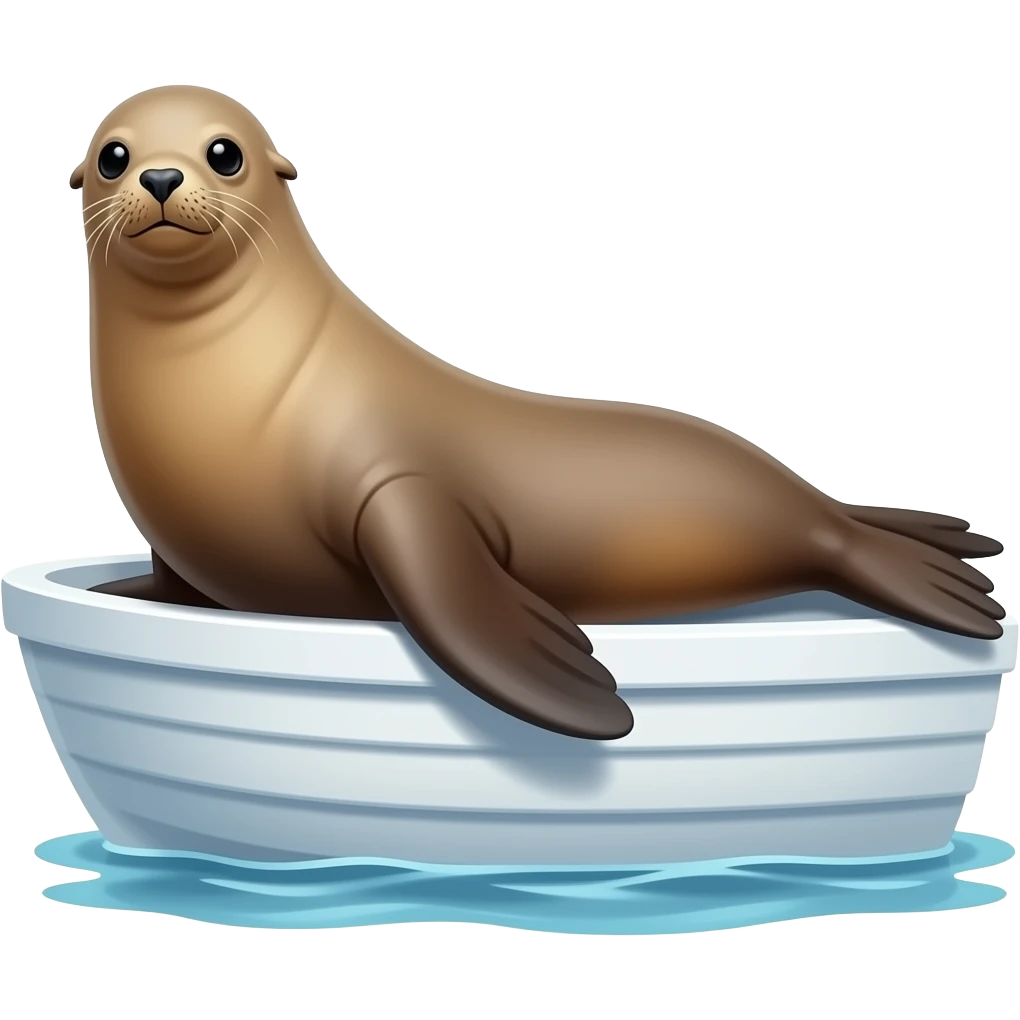 A sea lion is lying on a boat. emoji