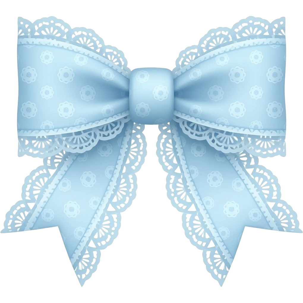 Cute cloudy light blue bow lace coquette bow emoji