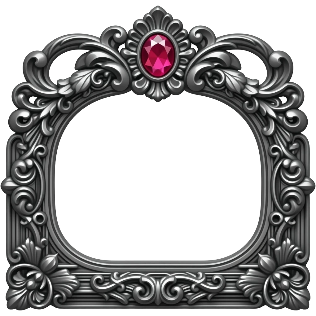 thin Black frame with ornate ruby decoration emoji