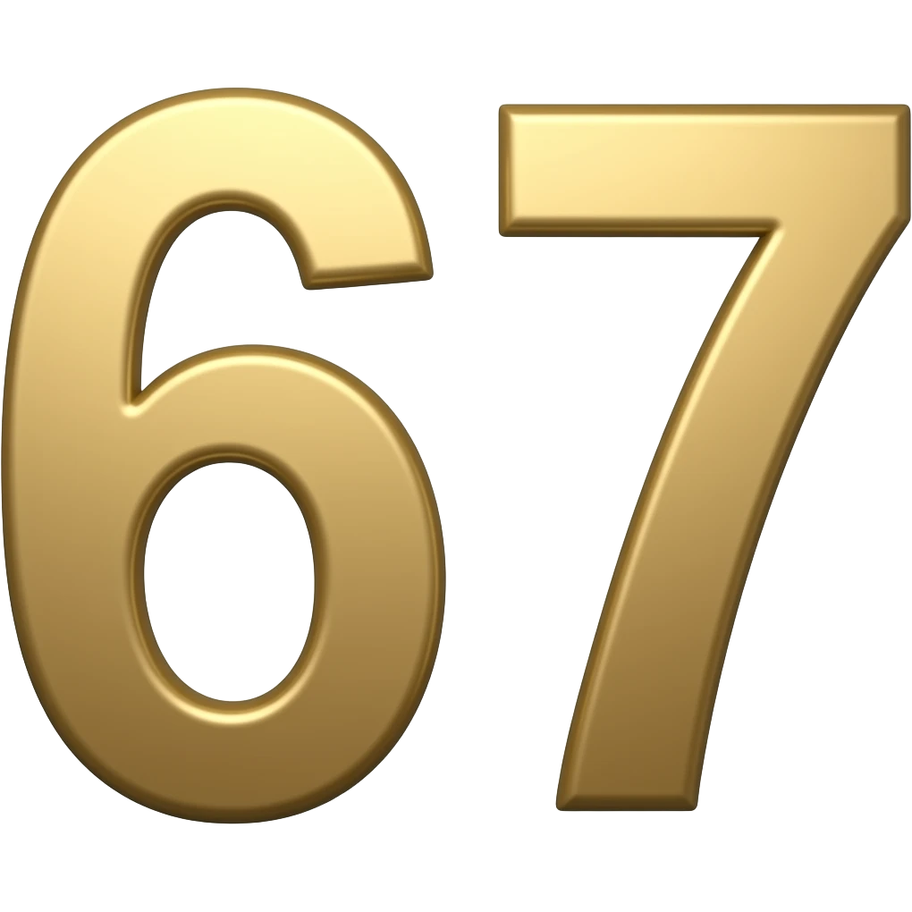 Number sixty seven emoji