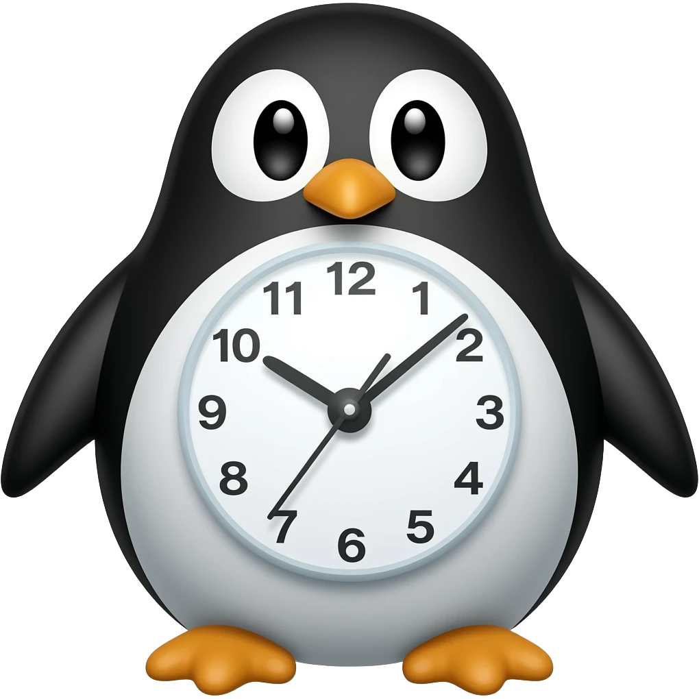 penguin clock emoji