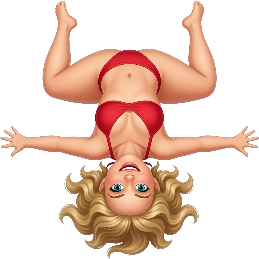 Kate Upton, doing a backflip in a bikini emoji