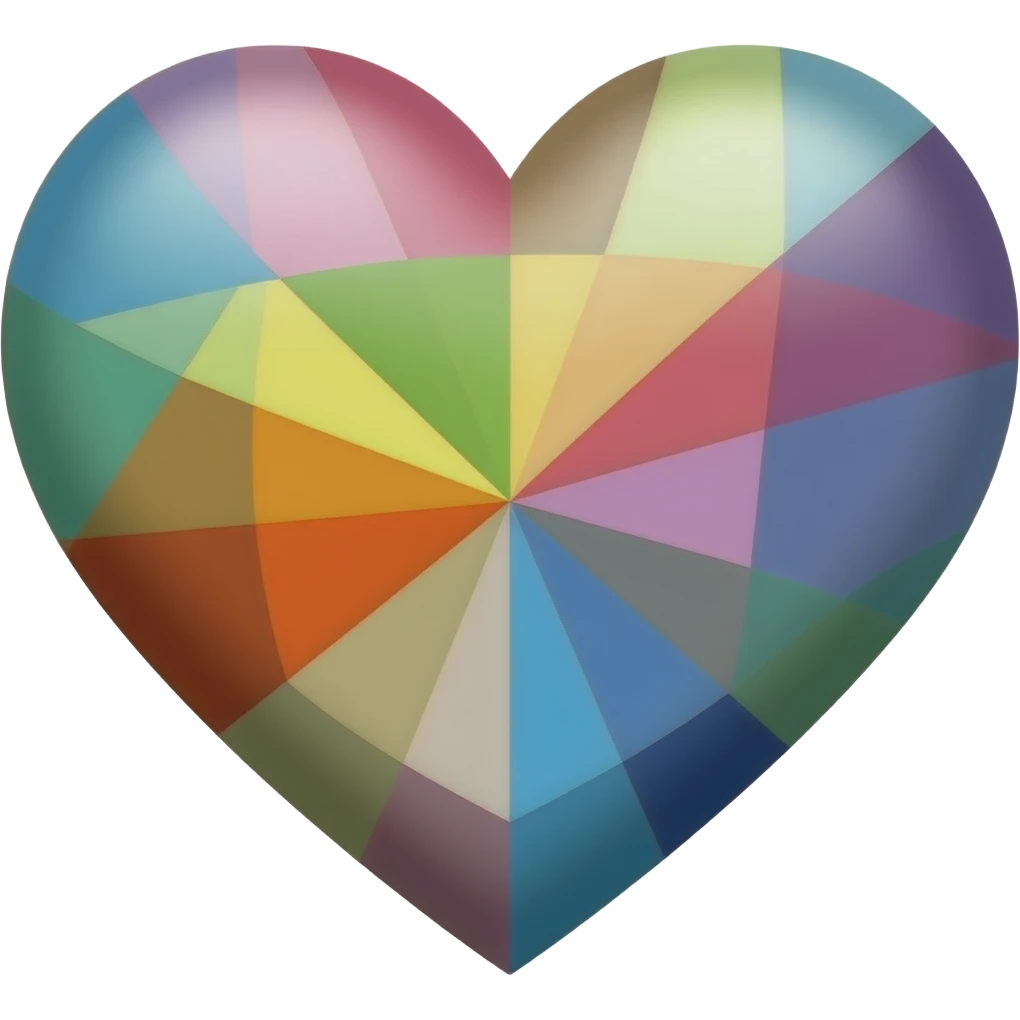 abstract cubism heart multicolored emoji