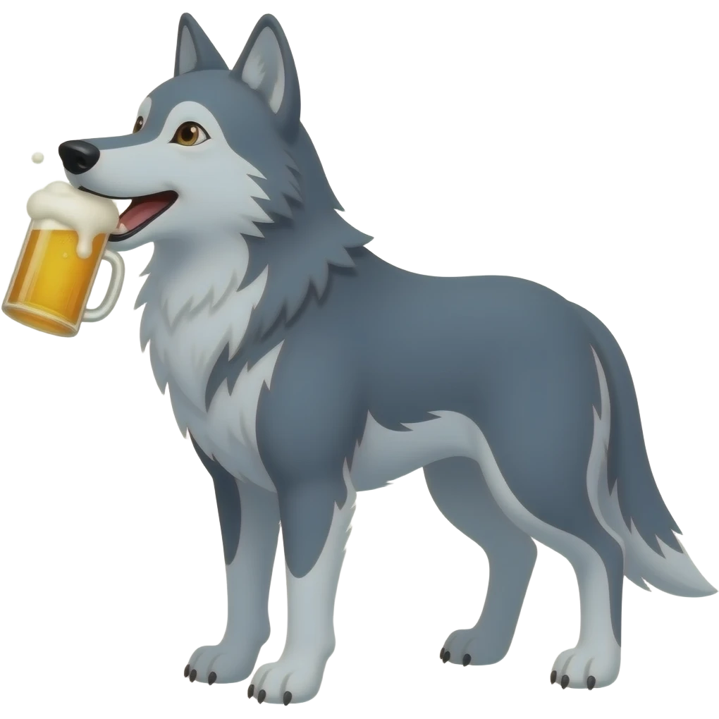 lobo con cheve emoji