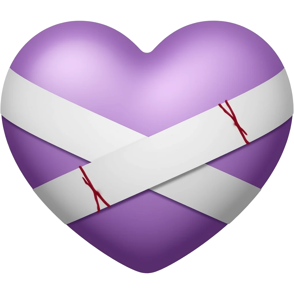 Lavender heart healed with bandages ios apple type emoji emoji
