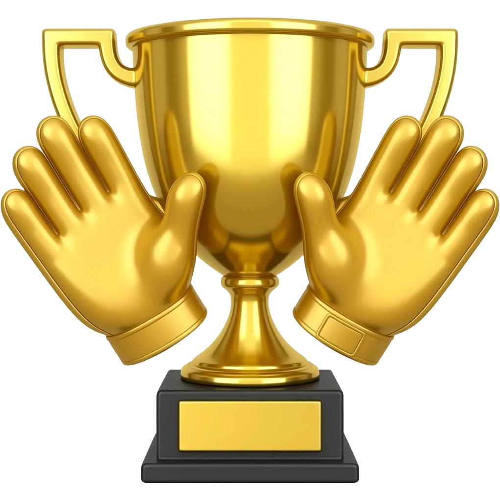 Football golden gloves award trophy emoji