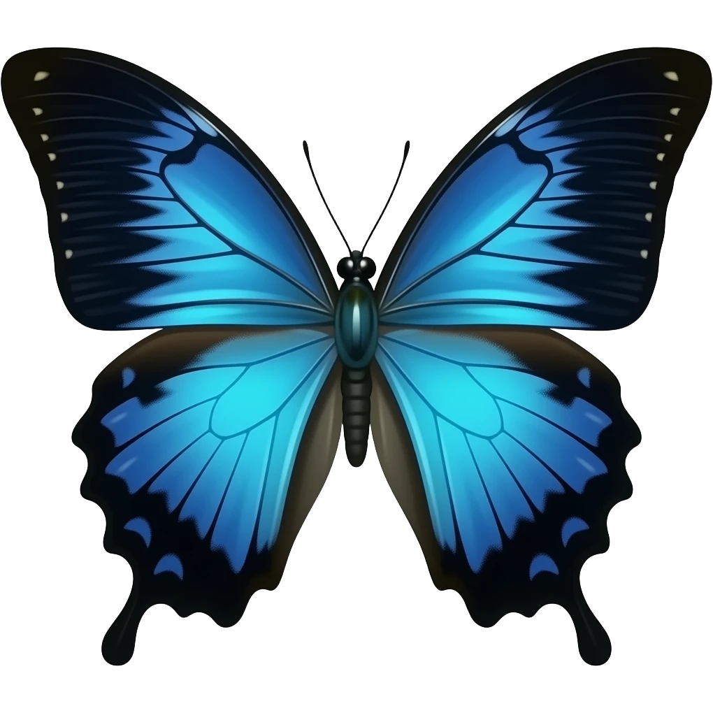 dark bule butterfly emoji