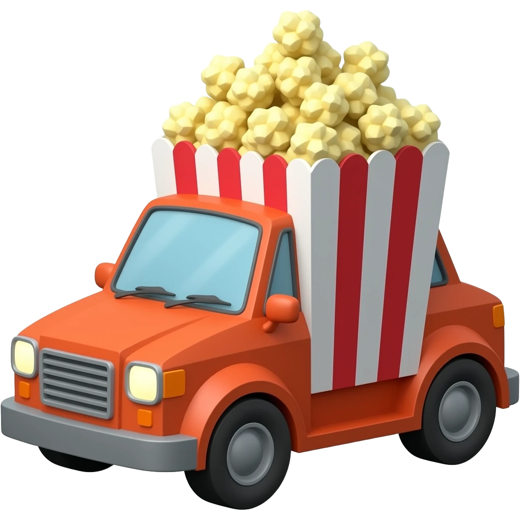 lowpoly popcorn car emoji