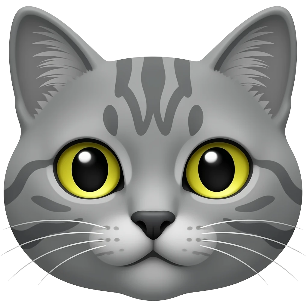 gray cat only face emoji
