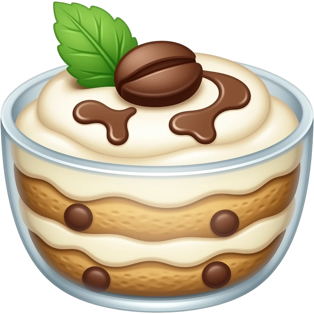 Un tiramisu au café emoji