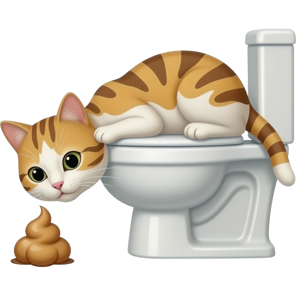 Create a cat 🐈 poping om toilet emoji