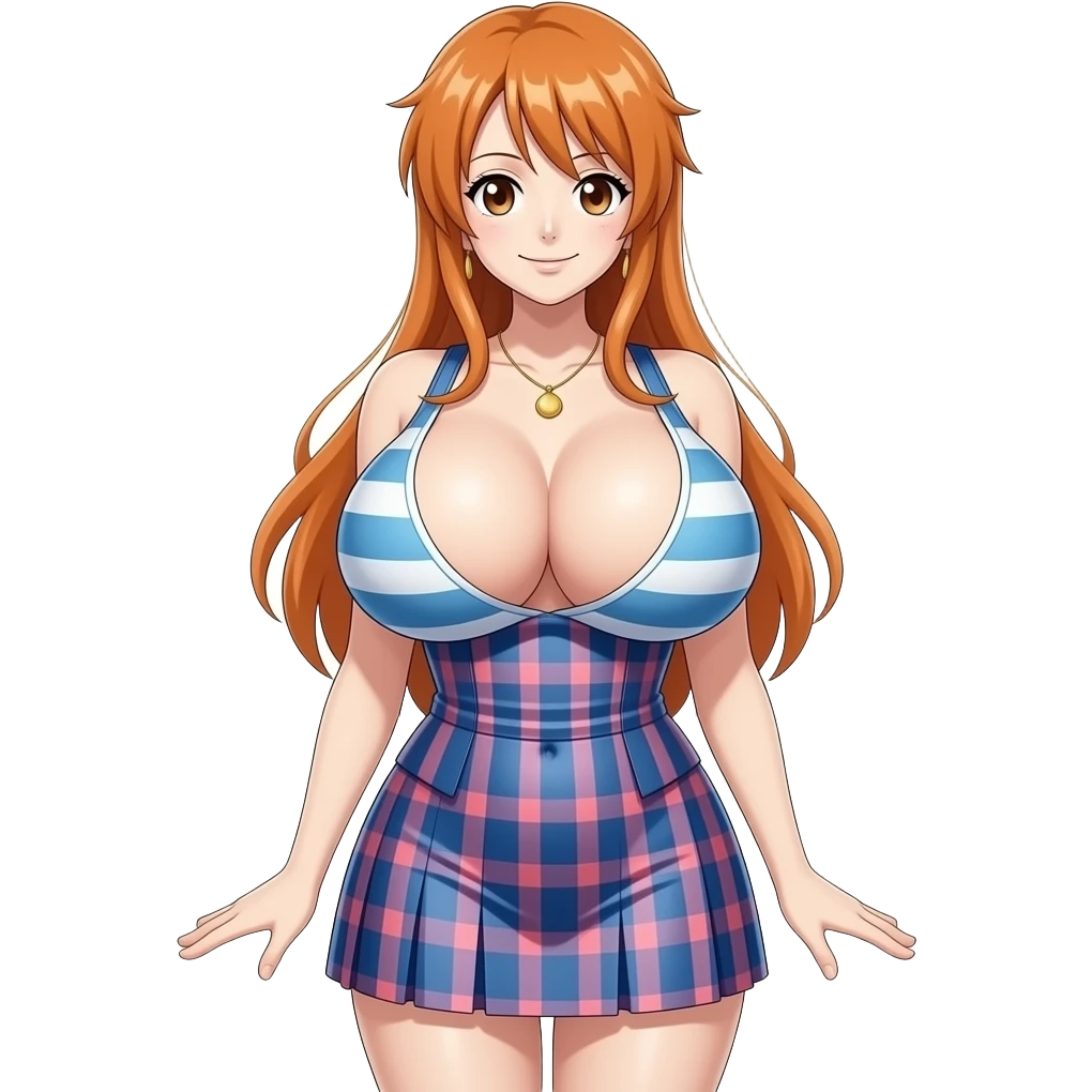 nami con pecho exsajeramente  grandes   el cuerpo completo emoji