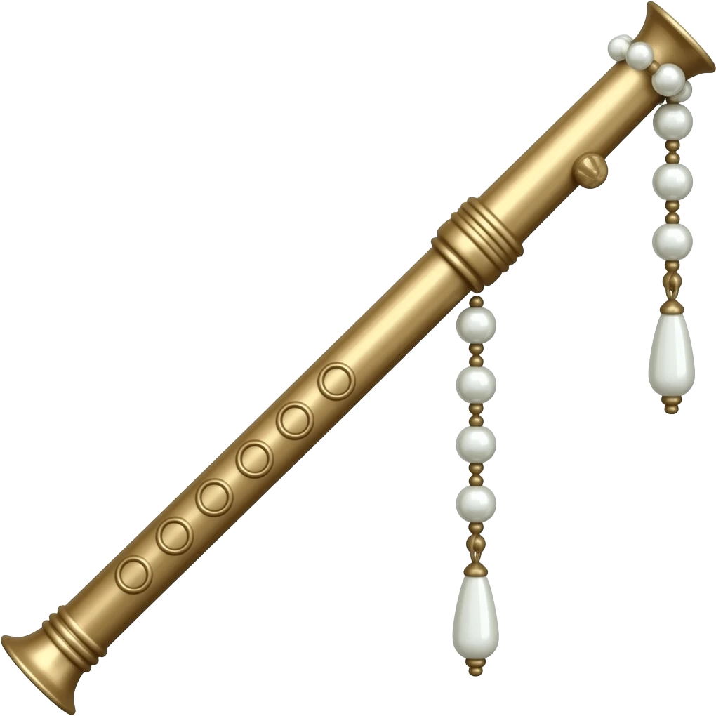 Not like than ordinary flute with pearls hanging at the end emoji