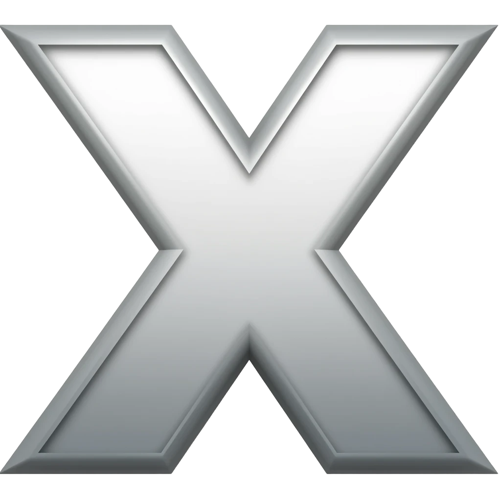 the letter Y superimposed on the letter X - the merging of two letters emoji