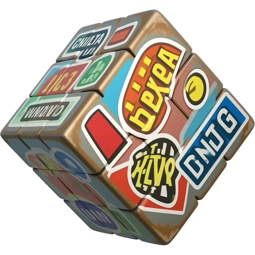 Twisty cube emoji