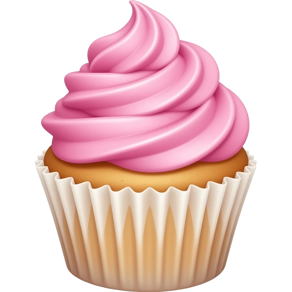 Cupcake with pink icing emoji