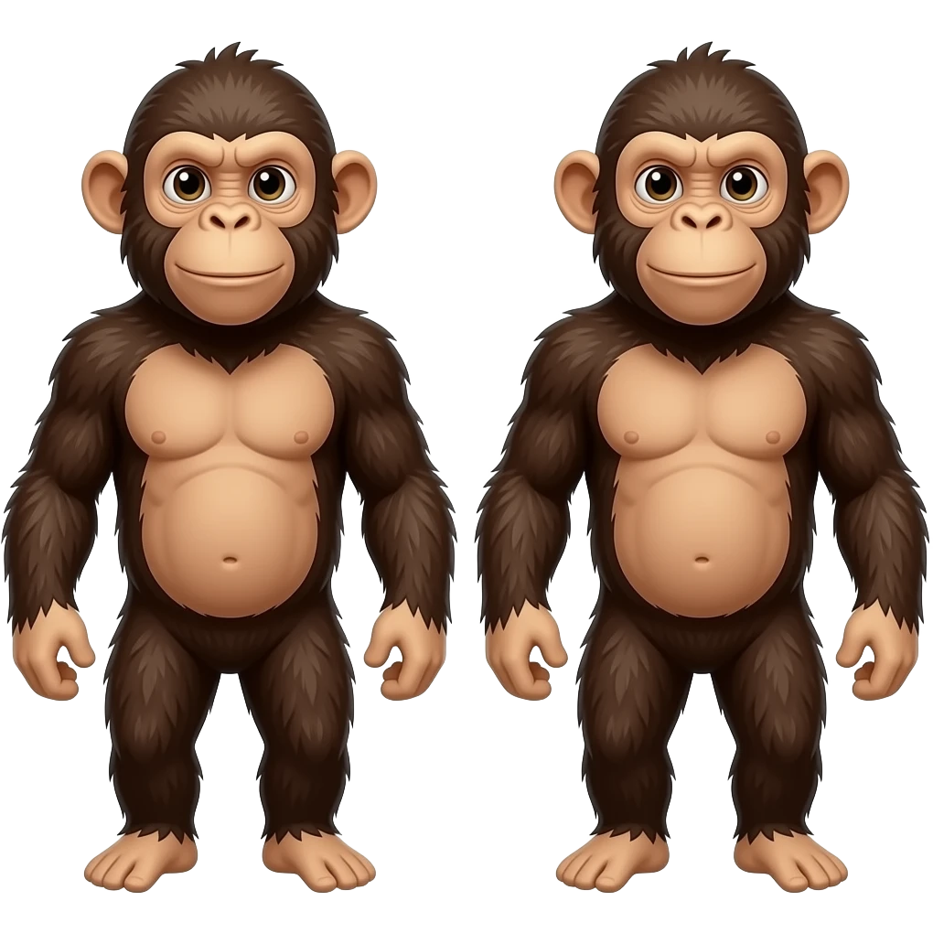 Two crazy apes emoji