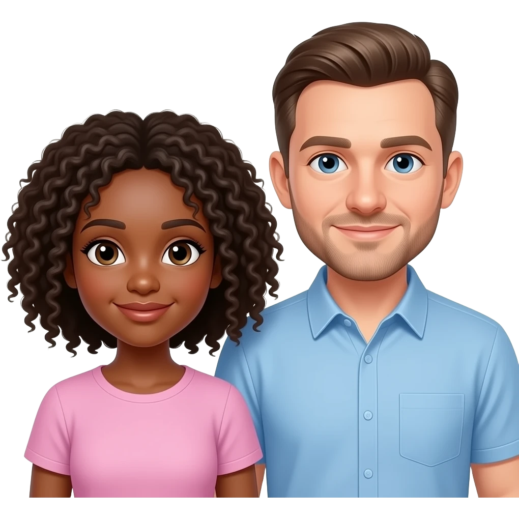 Black girl white man emoji
