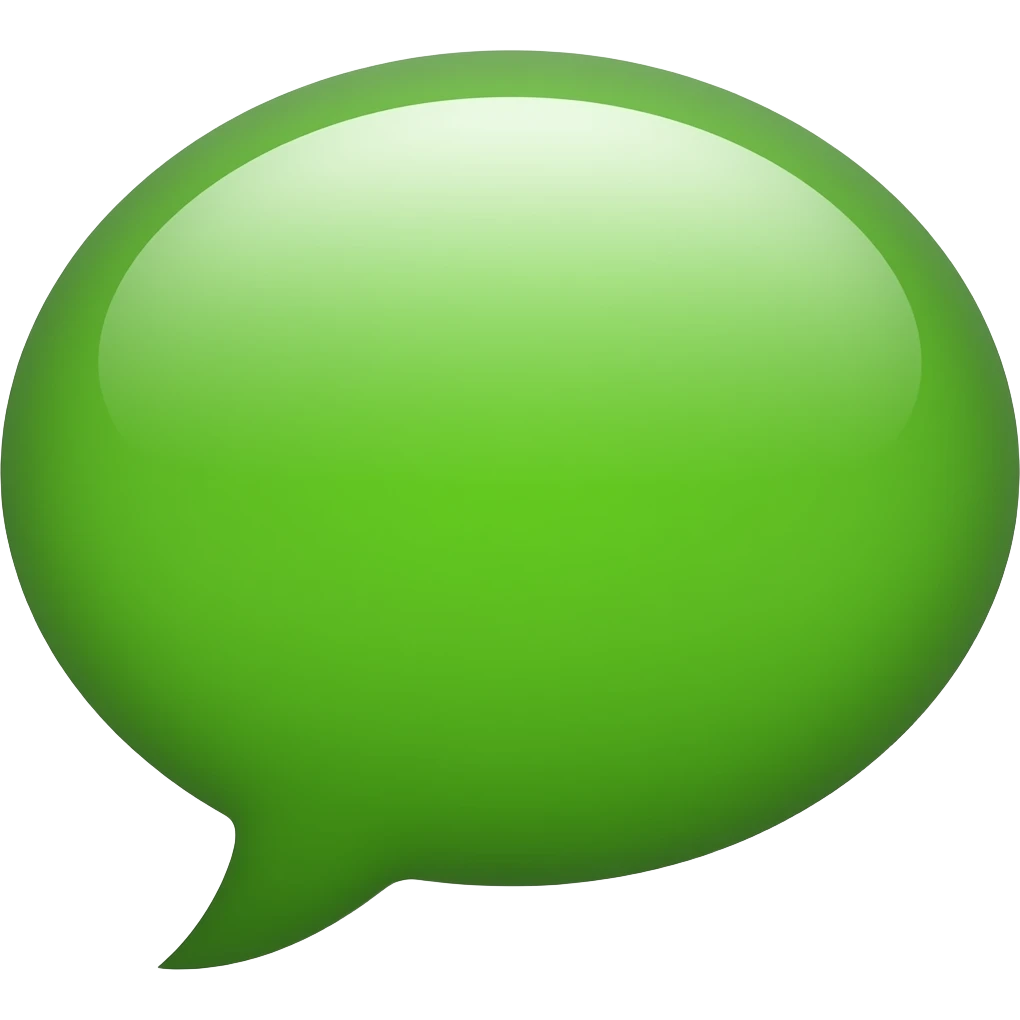 Conversation bubble that is green the little piece that shows conversation needs to be on the left emoji