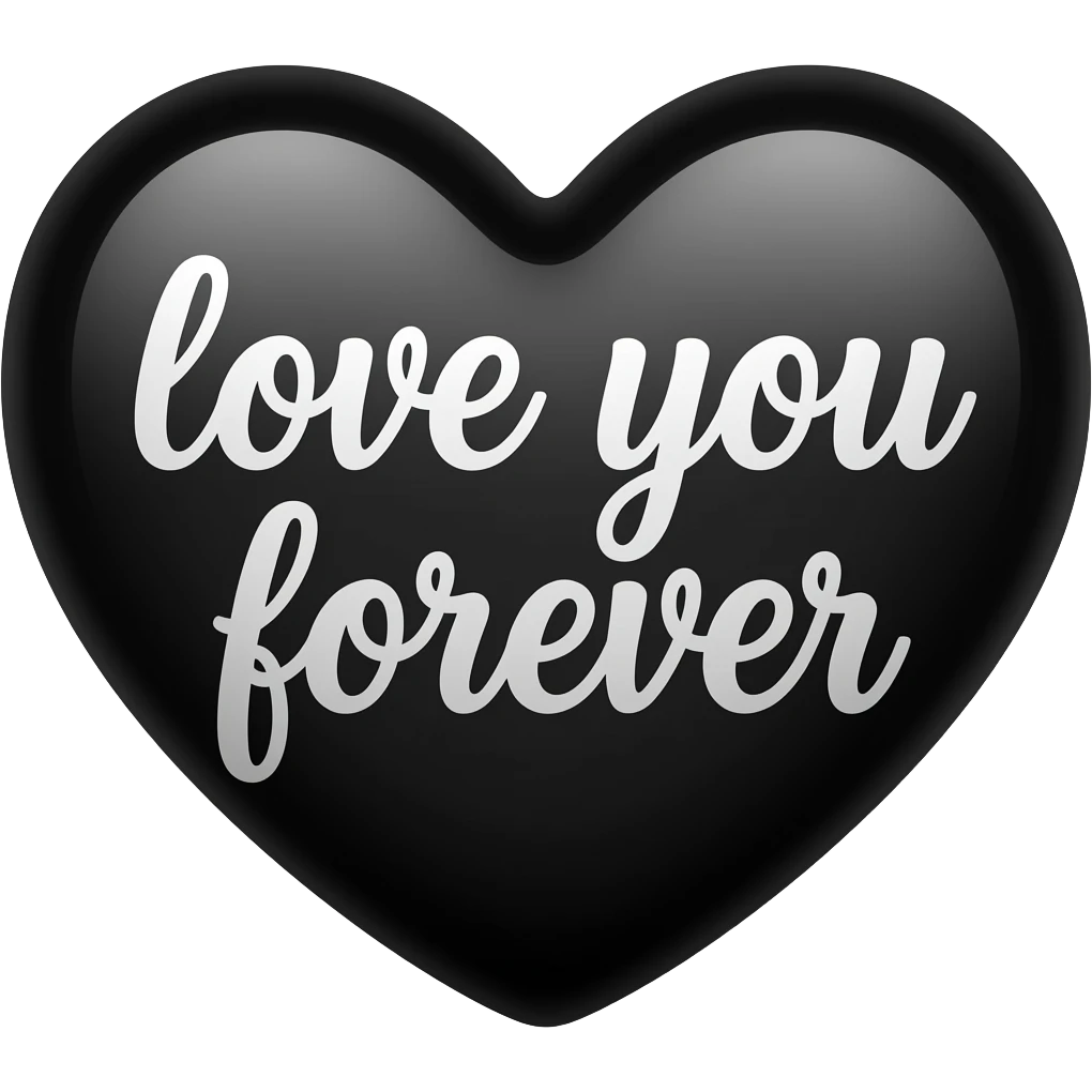 Black heart love you forever emoji