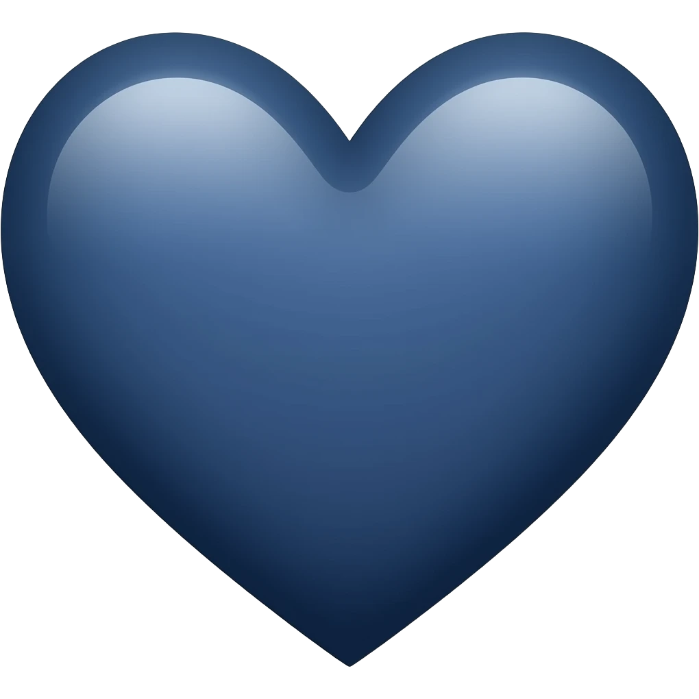 Navy blue dark hear emoji. emoji
