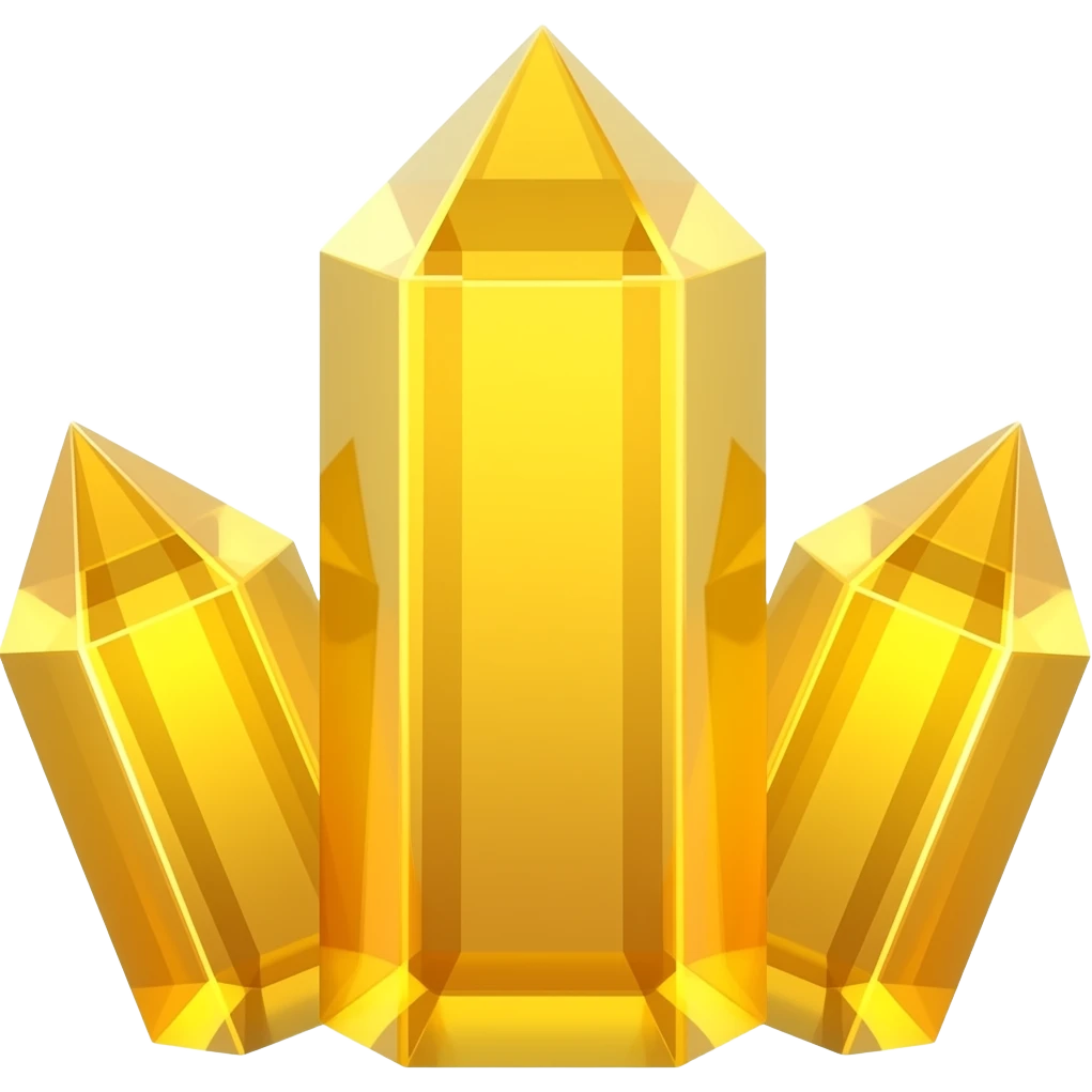 Three citrine crystal  pointed and joined together emoji