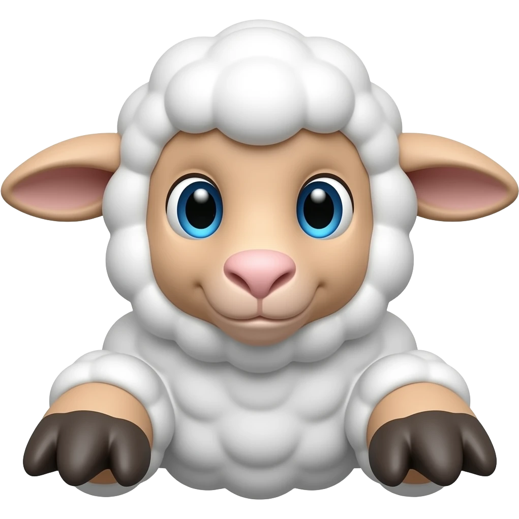 lamb hand puppet with hooves emoji