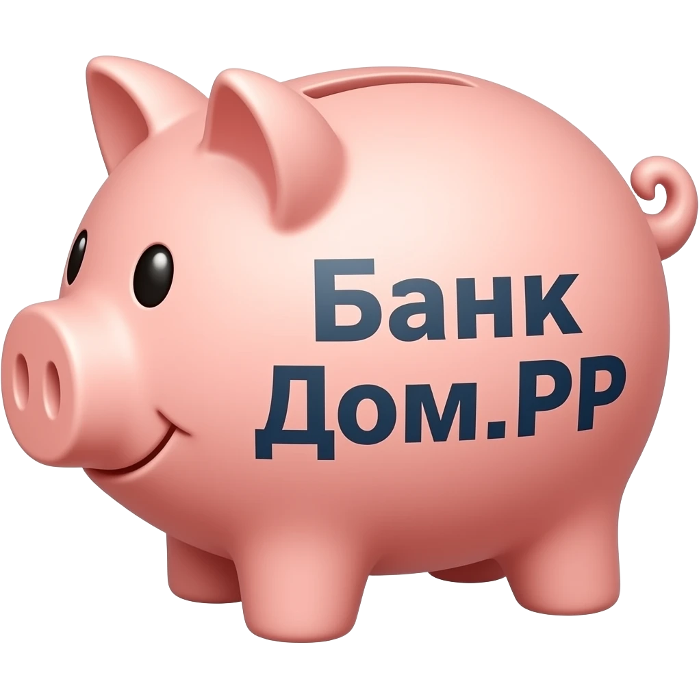 копилка на которой русским языком написано "Банк Дом.РФ" emoji