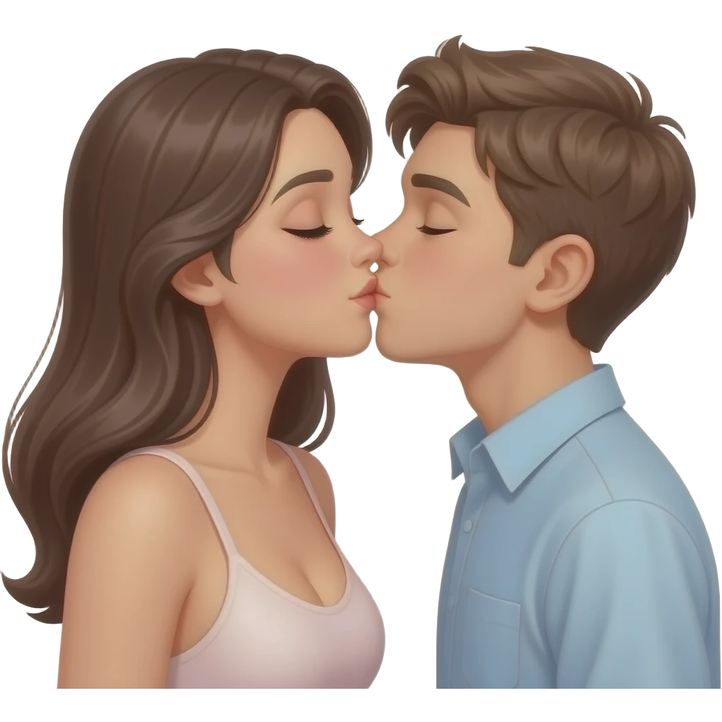 Sexy girl without bra a girl and boy are romance and kissing without bra emoji