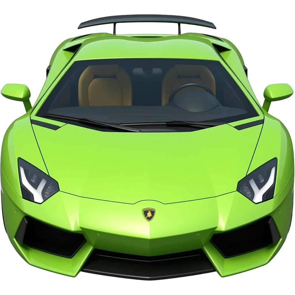 acid green lamborghini aventador, hyper realistic highly detailled emoji