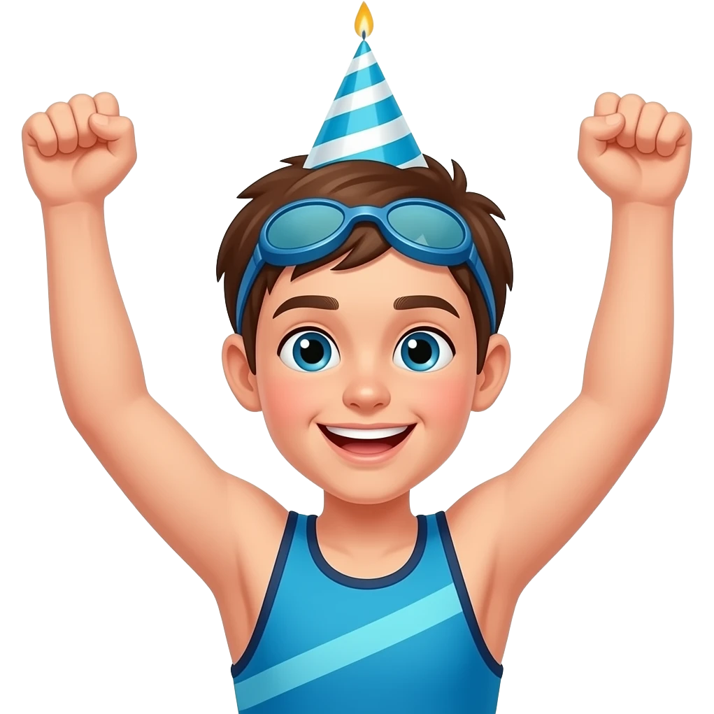 swimmer 13th birthday emoji