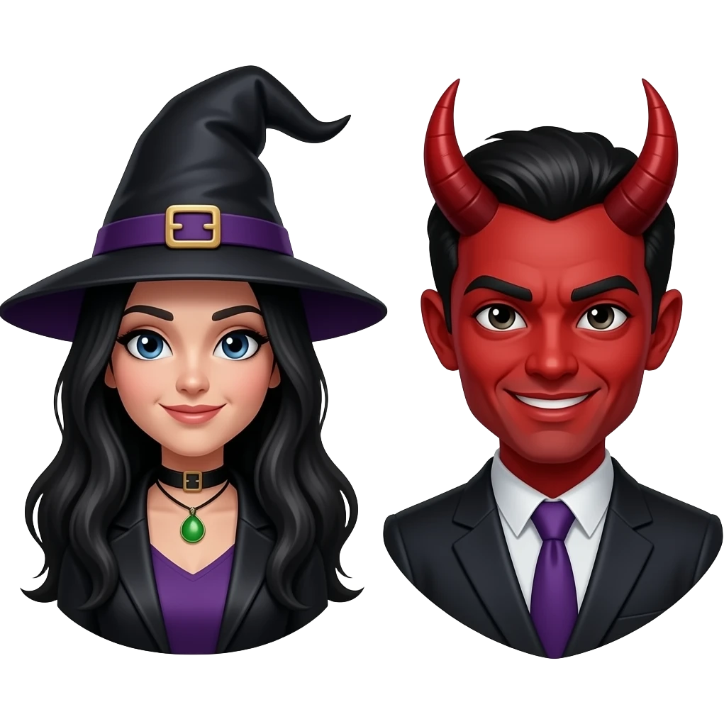 Witch and Devil dark emoji