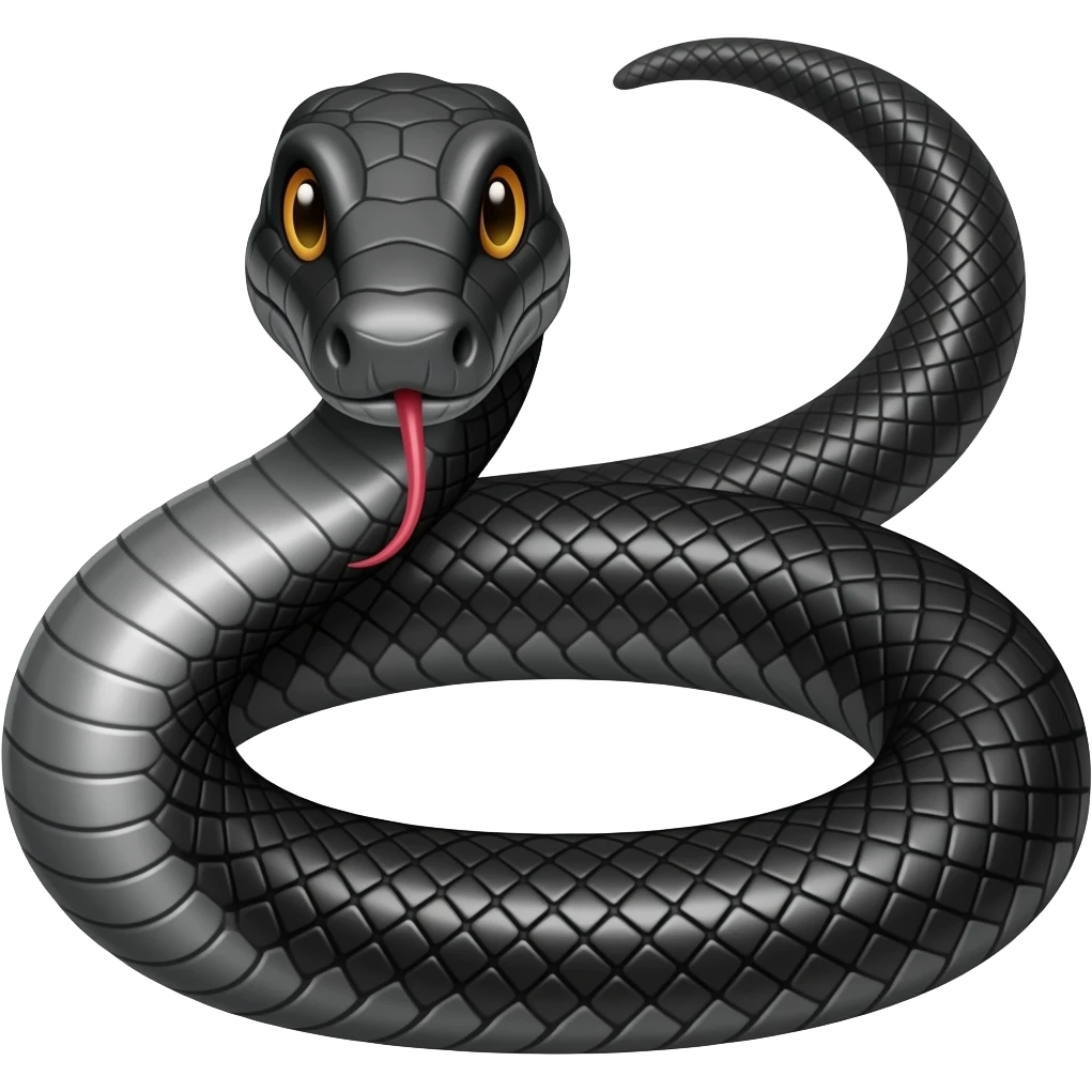 Black double faced snake emoji