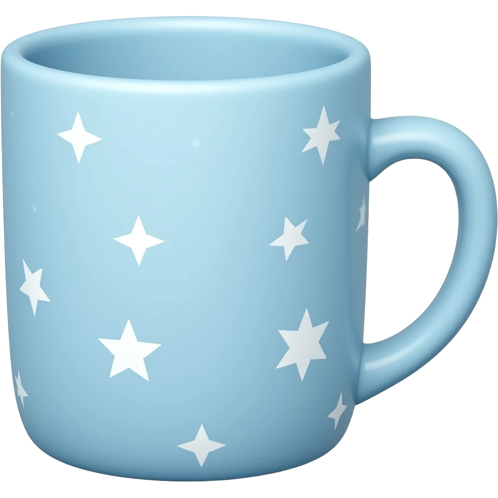 Light blue starry light blue magical mug emoji