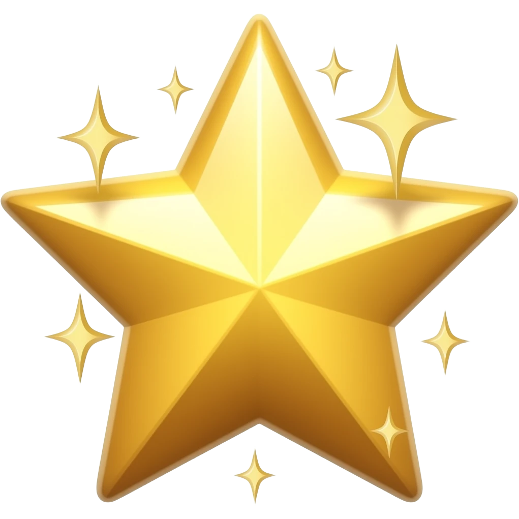 shiny golden star with sparkles shooting out from the center emoji
