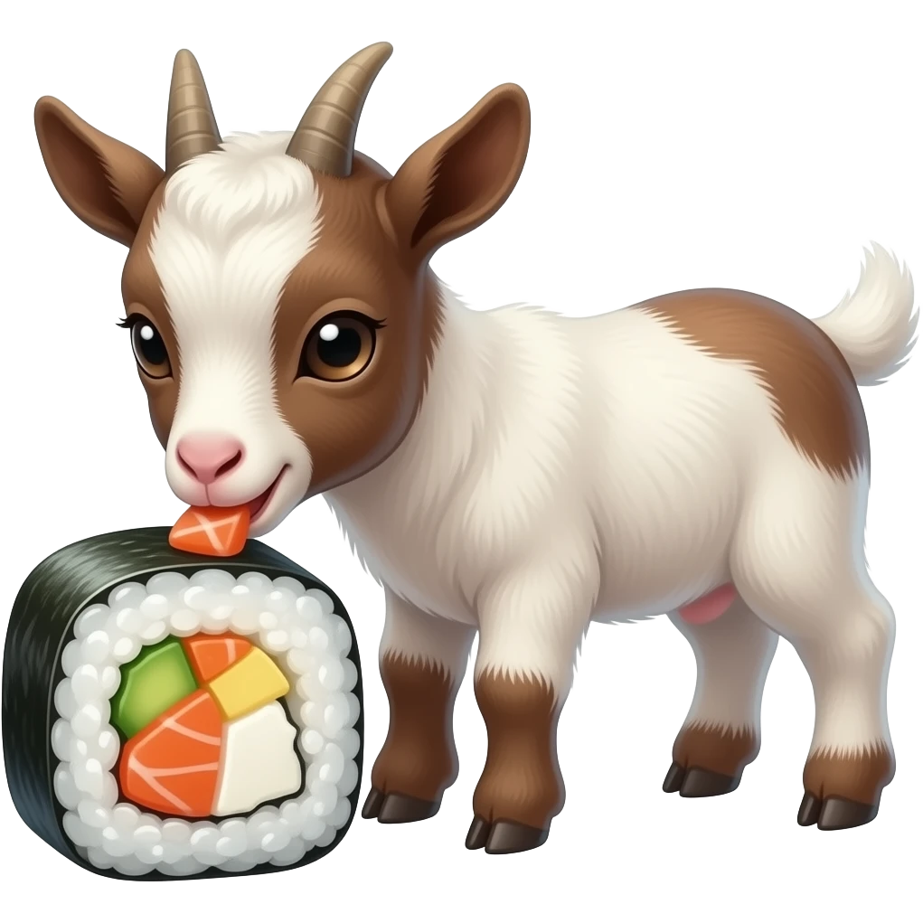 Малыш козлёнок суши ест emoji