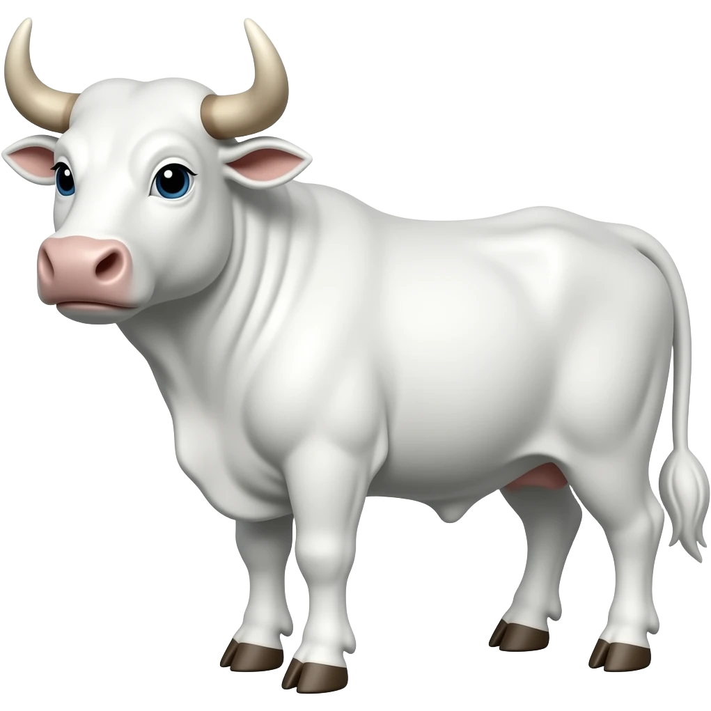 white bull with short horns emoji