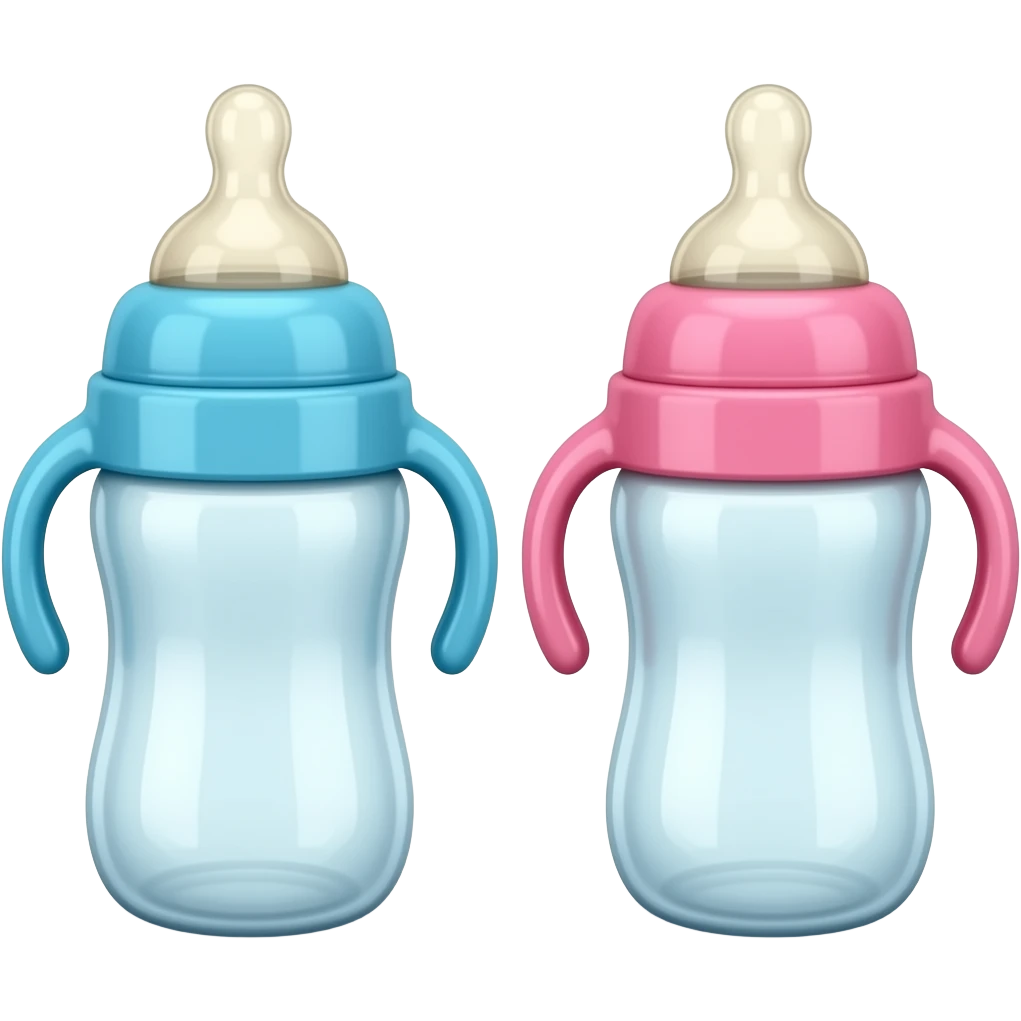 Blue and pink baby bottles emoji