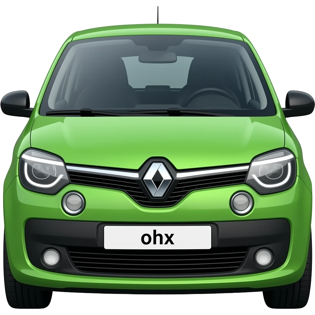green renault twingo , hyper real, highly detailed emoji