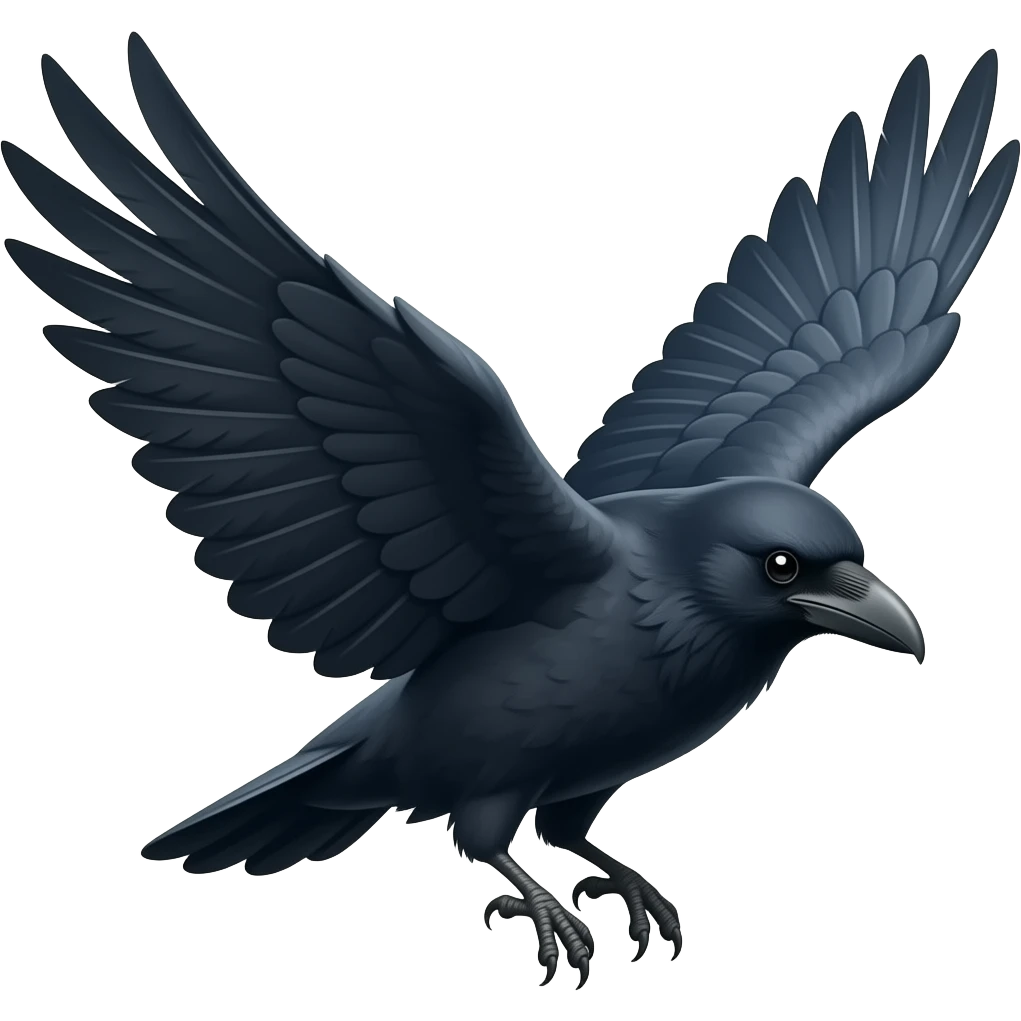 Cuervo abriendo las alas emoji