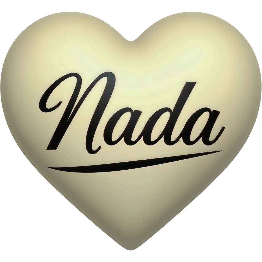 Cream heart with Nada written emoji