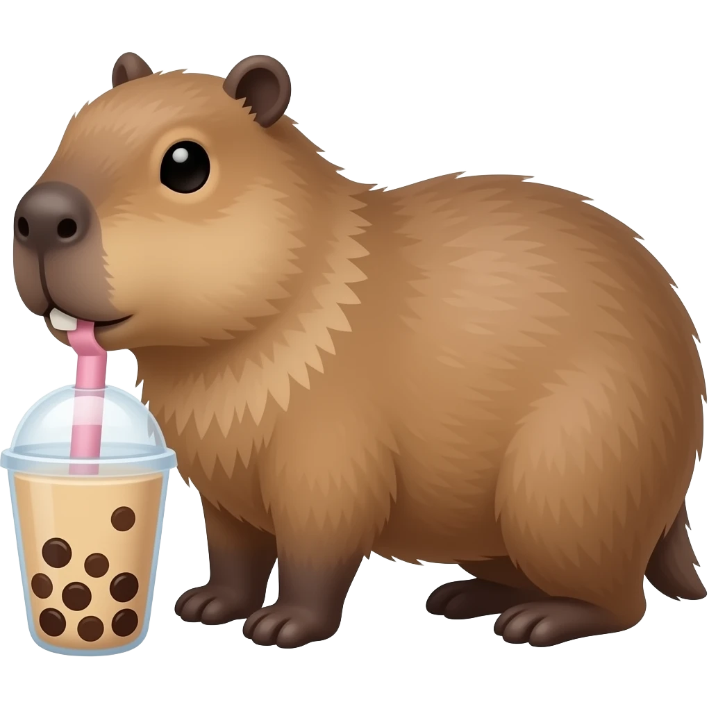 Capybara with boba emoji