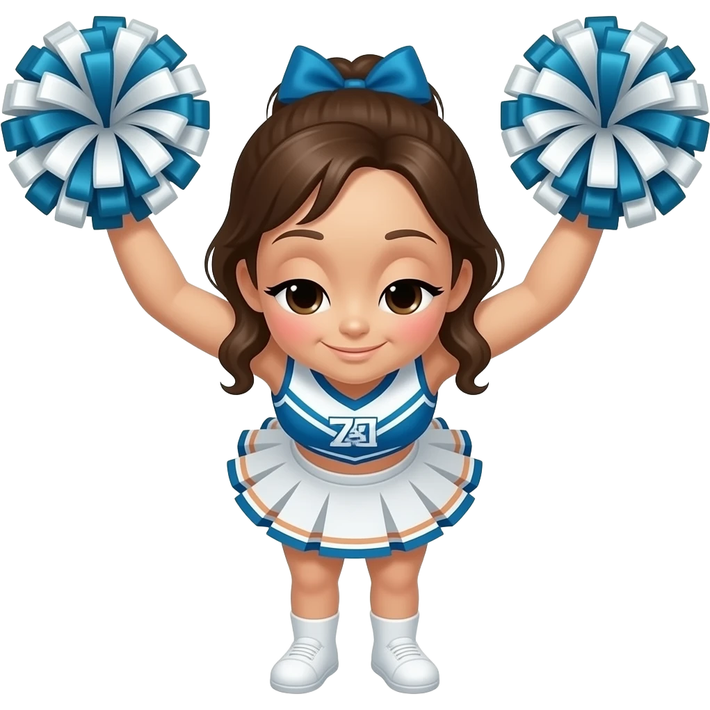 Cheer stunt with flyer emoji