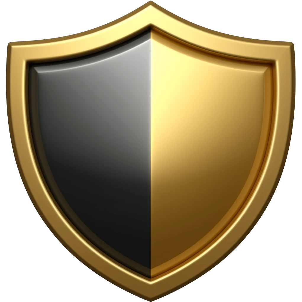 black and gold shield emoji