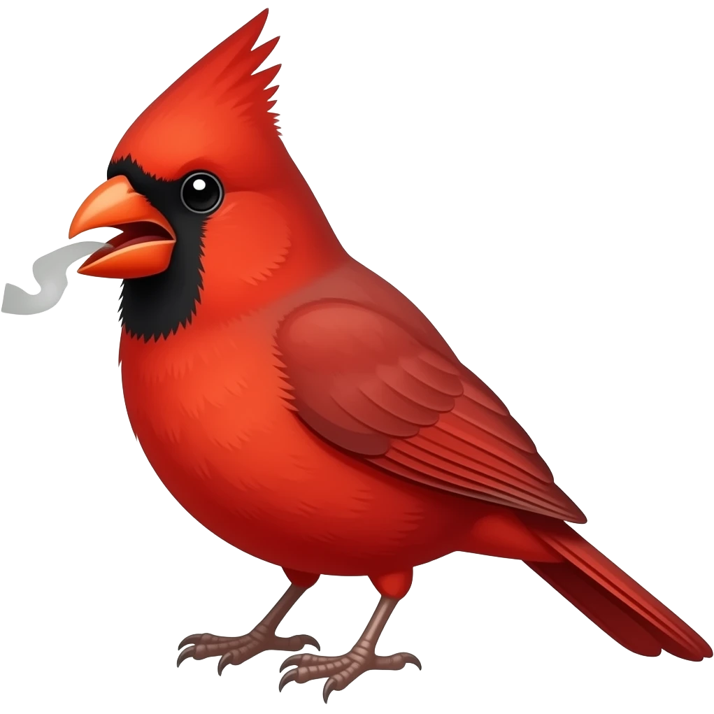 Cardinal singing emoji