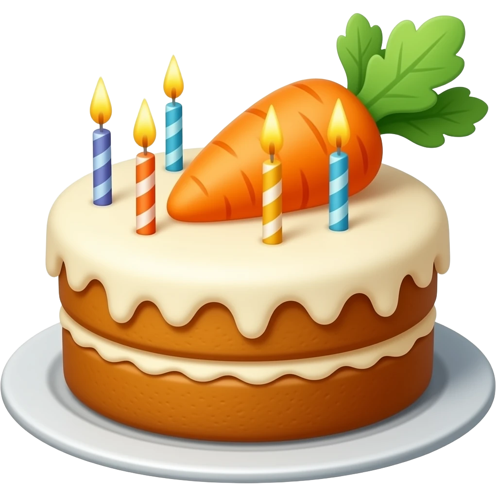 Carrot Birthday Cake emoji