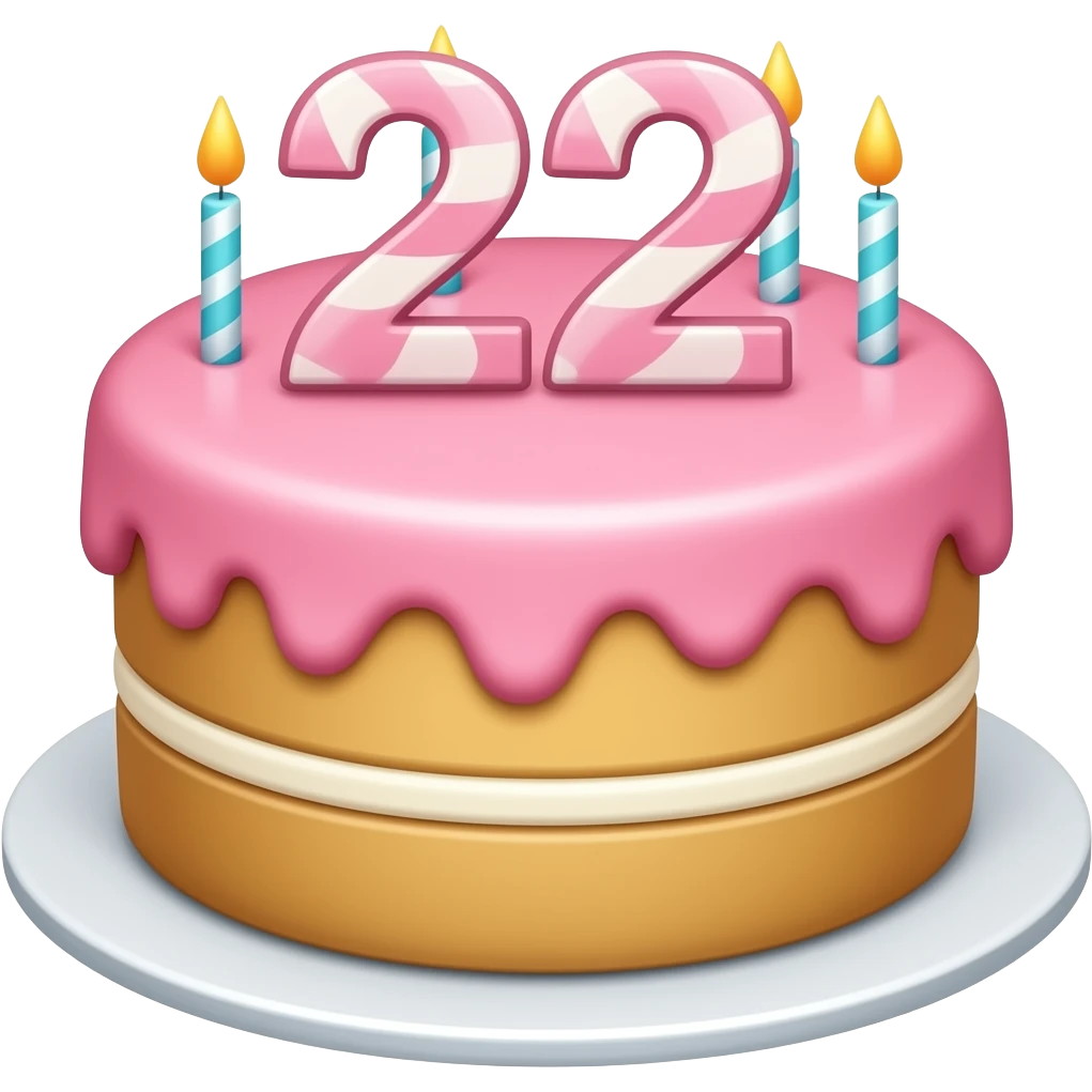 cake birthday pink 22 emoji