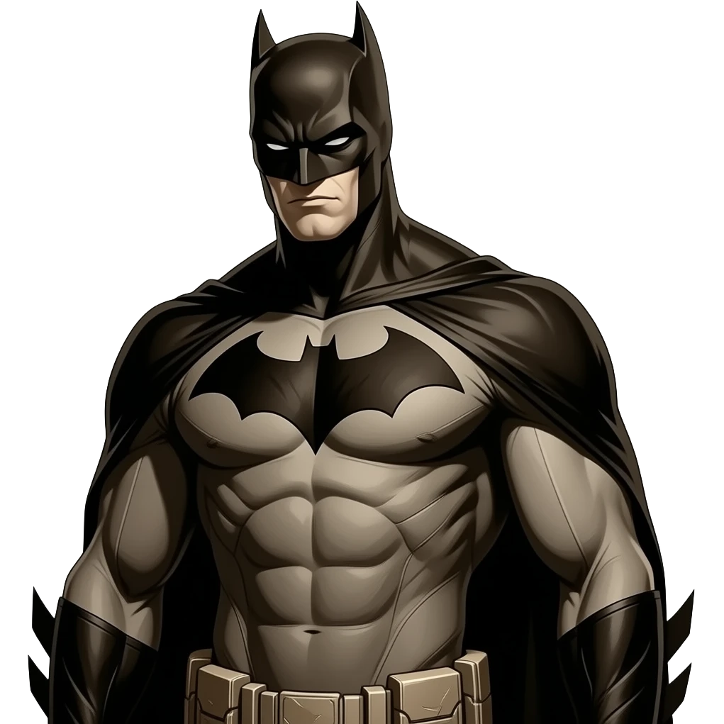 Batman, retro, art nouveau, sepia tone Nightmarish, very thin athletic physique, 90° fov, tall light, bathed in shadows,  emoji